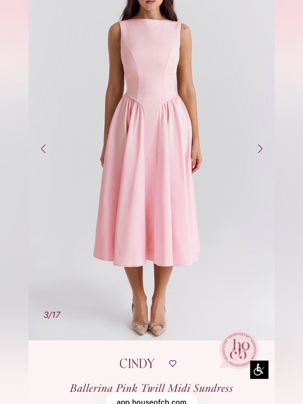 House of CB Ballerina Pink Midi Dress